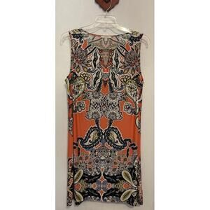 Haani Women’s 1x Pink Paisley-Print Knee-Length Pull-On Sleeveless Dress! A3278